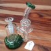 msw 6" recycler green and clear glass water pipe